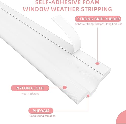 Miniatura 3 de Window Draft Stopper Sweep, Window Door Weather Stripping Strip,Self Adhesive Foam Weather Stripping,Door Sweep for Window and Door Insulation