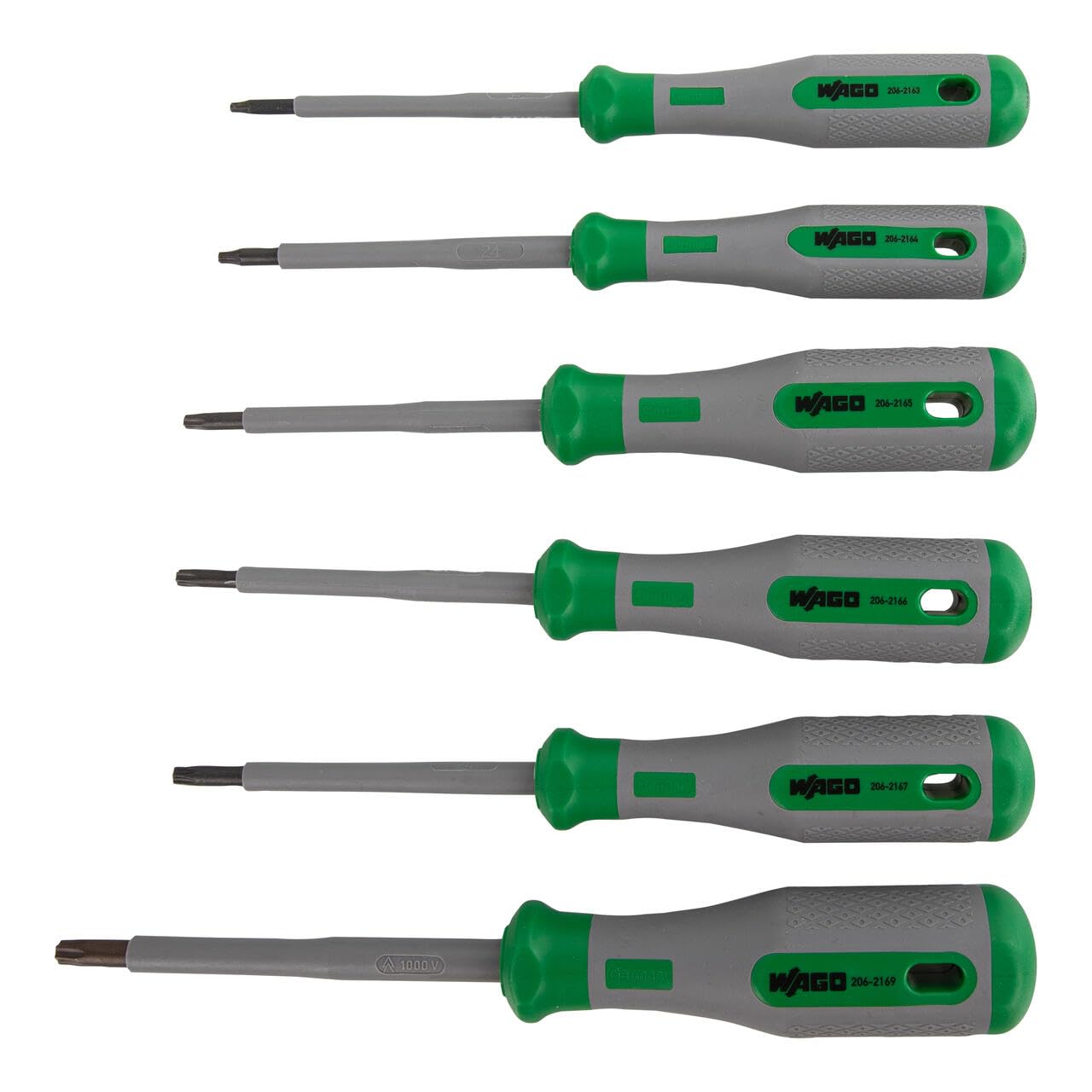 WAGO VDE Schraubendreherset, 1000 V, isolierter zwei Komponentengriff, Set 6-teilig, Torx® (T)