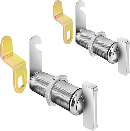 Miniatura 14 de Cerradura de leva que funciona con el pulgar, cerraduras de gabinete de 1-1/8 pulgadas, 2 cerraduras de compartimento de RV, cerraduras