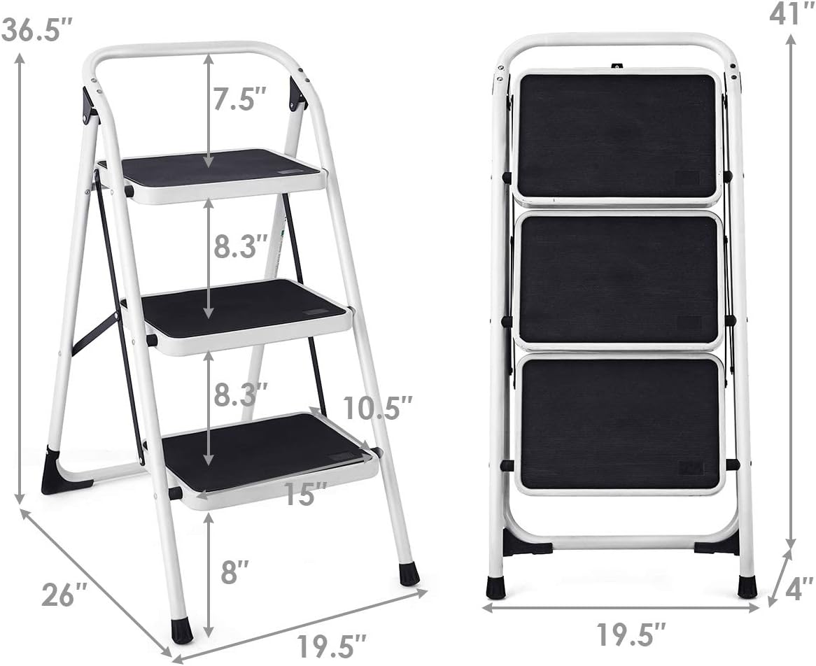 Dimensions of the Goplus 3-Step Folding Ladder