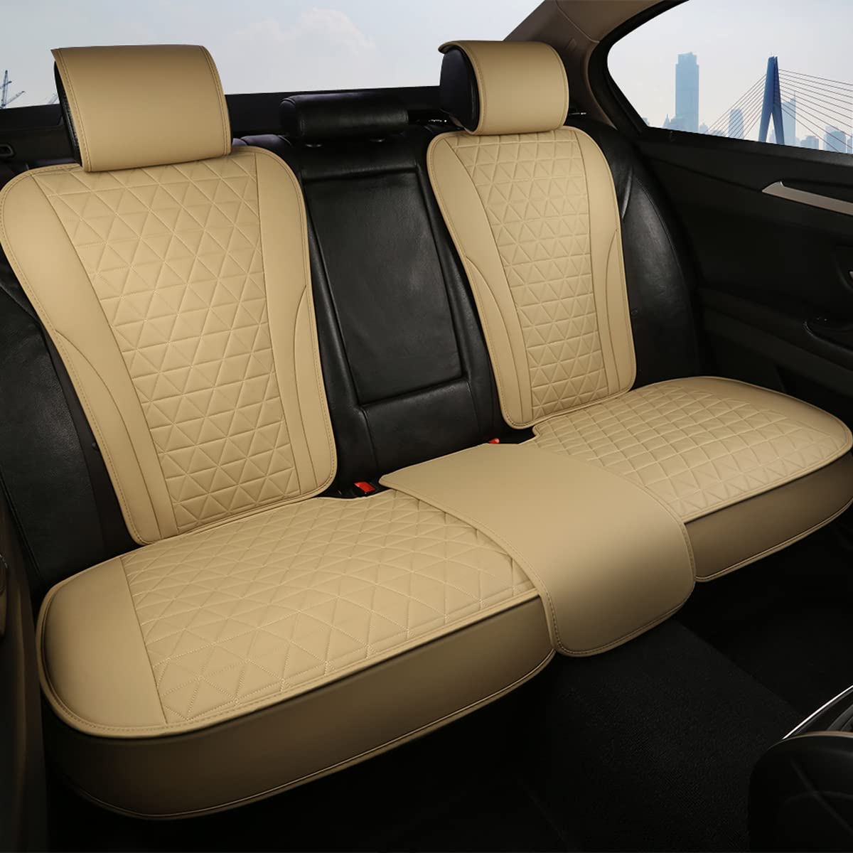 Black Panther Car Seat Covers Full Set Leather Seat Covers, Waterproof Seat Protectors