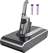 YABER Upgrade V8 Battery Replacement 21.6V 6000mAh Replacement Battery for V8 SV10 Absolute Fluffy Animal Cordless Handhold Vacuum Cleaner, V8 Lithium-Ion Battery with 2 Pre-Filters