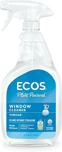Earth Friendly Products ECOS - Limpiador de ventanas con vinagre, 22 onzas, (paquete de 3)