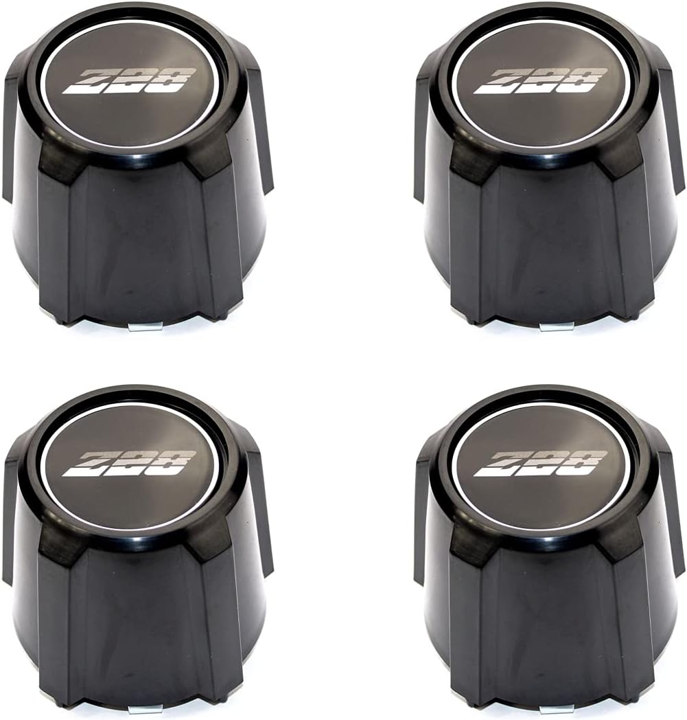 Black Wheel Center Caps Set of 4 Replacements for 1982-1992 Chevrolet Camaro Z28 15 inch 5 Star Aluminum Wheels