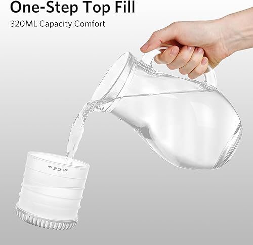 Miniatura 7 de Difusor portátil de aromaterapia de 10.8 fl oz, difusor de aceite esencial recargable con luz LED, humidificador de niebla fría con 2 modos de