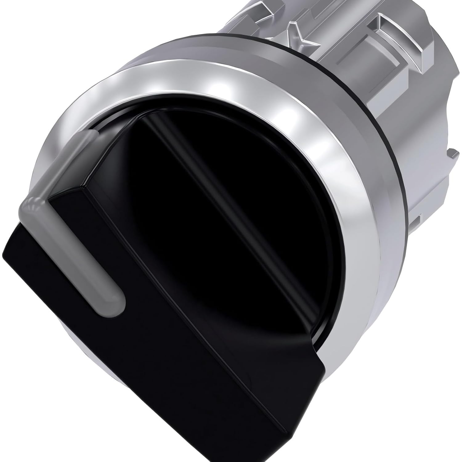 3S-U1-052-2B-F10-0A-A0=2-Position Switch, 22mm, Round, Black, Short Handle, 90° Switching Angle