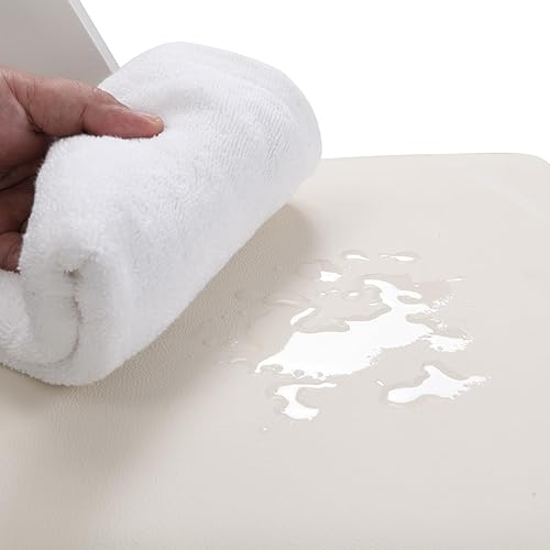 Miniatura 8 de Wood Folding Chair, Folding Chairs Set of 4, Upholstered Dining Chairs with Beige Cushion, Stackable Collapsible Chair for Outside Indoor, Accent