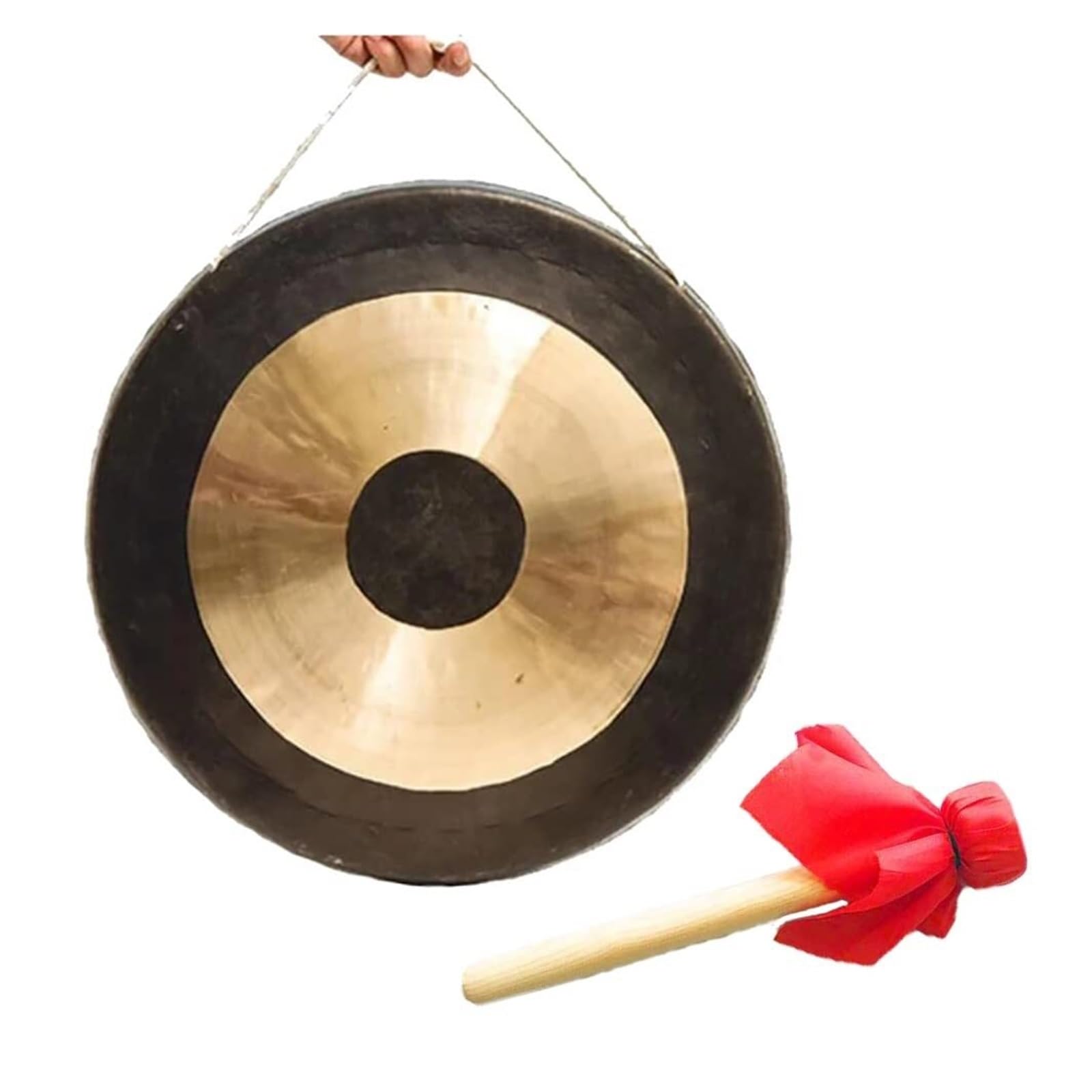 Chau Gong tradizionale da 50 cm, con martello e corda per appenderlo, in bronzo, per meditazione, yoga e musica