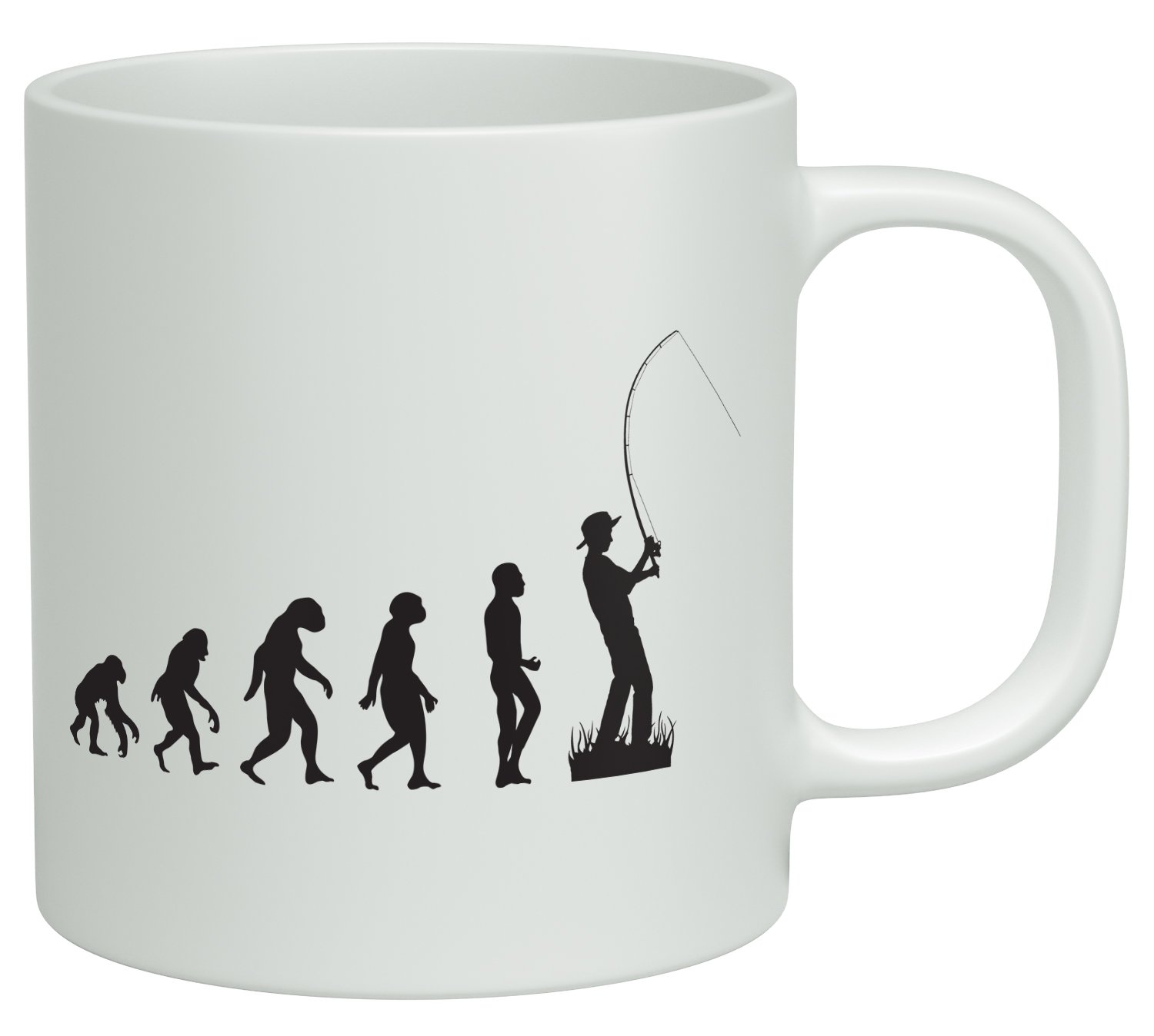 Shopagift White Evolution Of Fishing 10Oz Novelty Gift Mug Cup