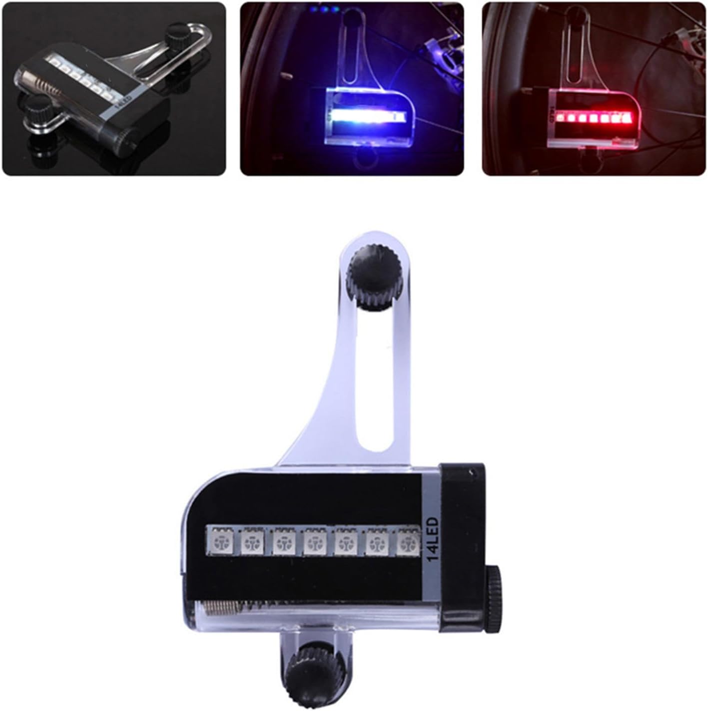 A02 Bike Spoke Light, 14 LED 30 Patterns Sensor Waterproof Decoration | Pc Build, Easy Installation, for Bike Use, Colorful Lighting Effect, without Battery Included
