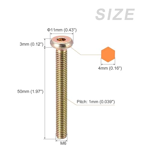 Vista 81 de METALLIXITY Tornillos de máquina de cabeza hexagonal (M8x50mm), 10 unidades, tornillos de acero al carbono, para maquinaria, muebles, bricolaje