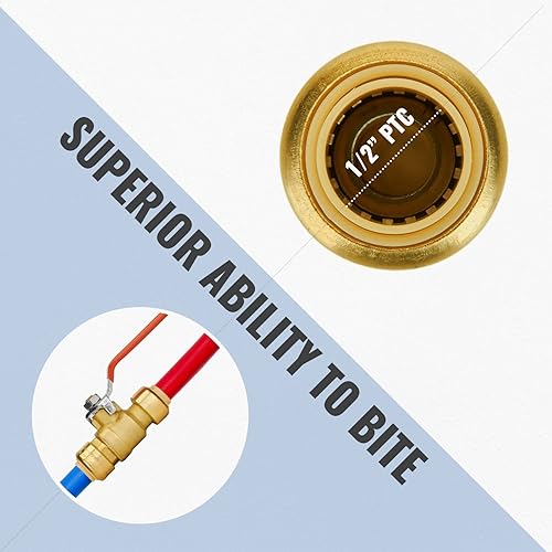 Miniatura 9 de Válvula de bola de cierre de 12 pulgada, válvula de bola SUNGATOR de 12 pulgada, válvula de cierre de agua de empuje para conectar, fácil de