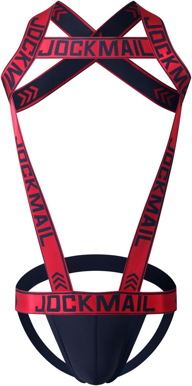 Mens Harness Sport Shoulder Strap with Jock Strap Fitness One-piecs Harness with Jockstrap Bodysuit - Image 2