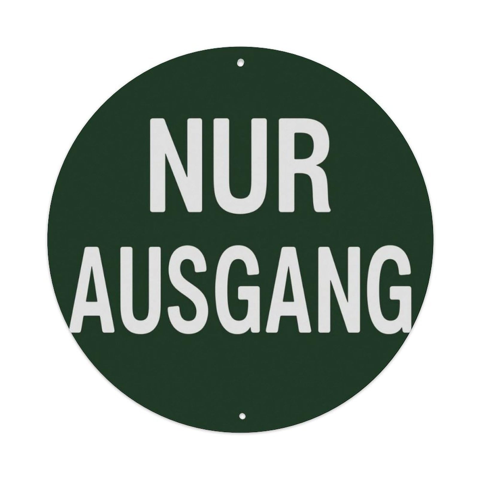 German Only Exit Minimalist Guide Round Sign Vintage Aluminium Metal Sign, Retro Wall Decor for Home, Bar, Garage & Farmhouse 20x20cm