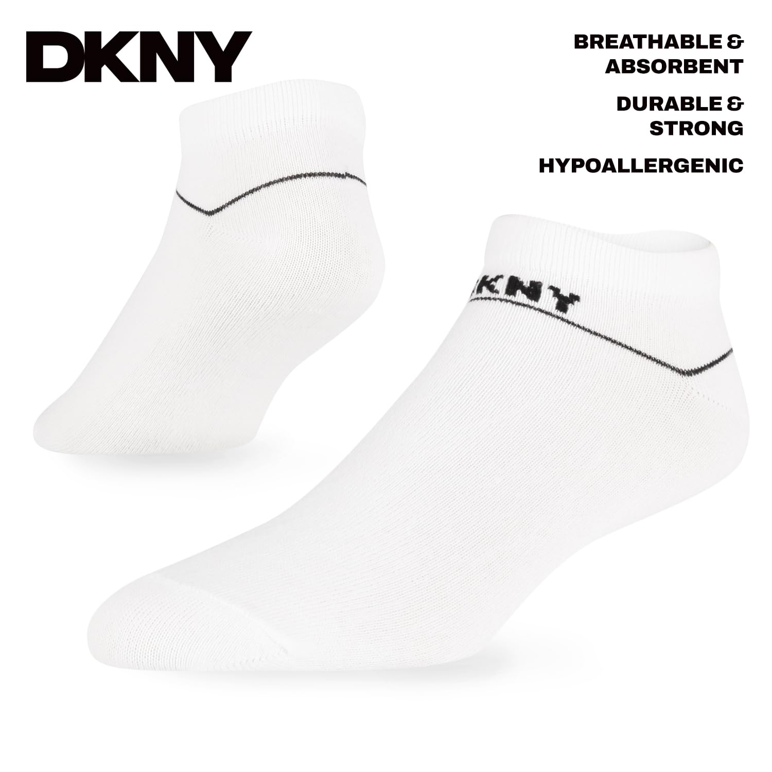 DKNY Męska wkładka do sneakersów, 6 szt., czarny/biały/szary, Czarny, 41-45 EU