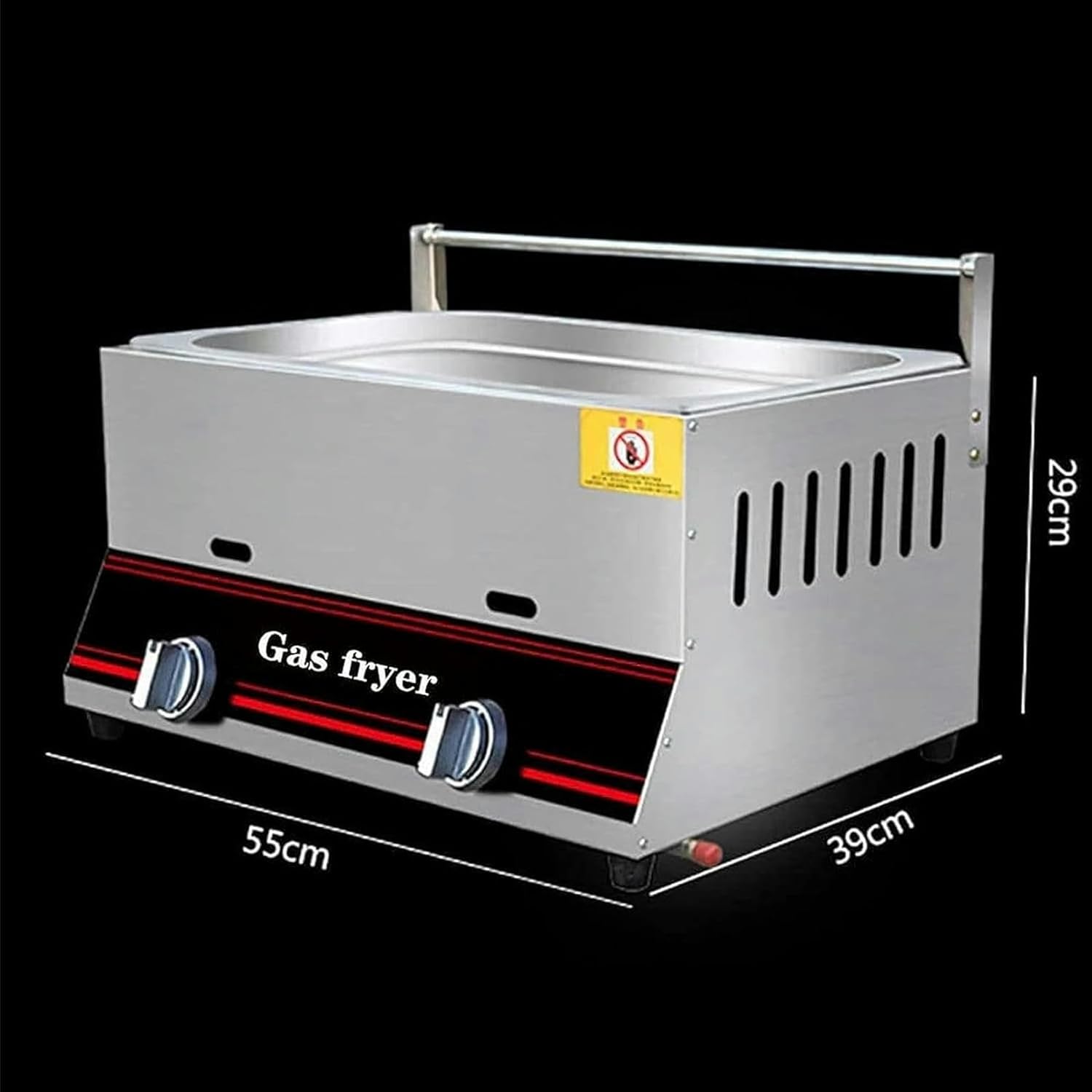 XENITE 12L Deep Fryer Commercial Gas Manual Temperature Adjustment Stainless Steel Infrared Energy-Saving with Removable Basket Chip Fryer