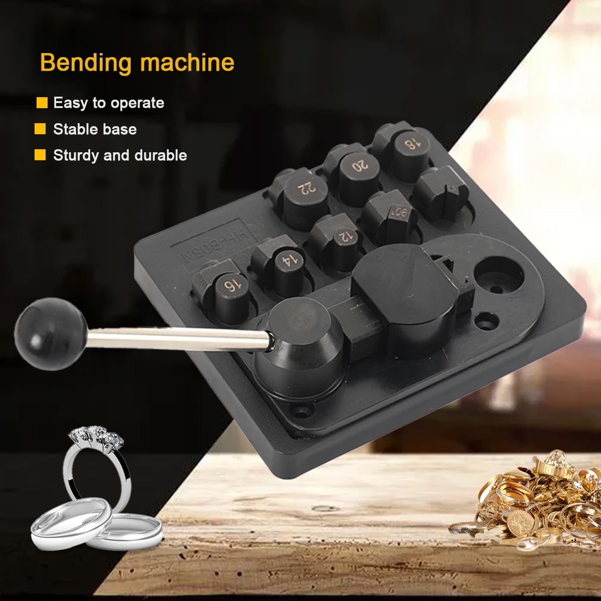 Lfhelper Ringbiegewerkzeug, Manuell Ringbieger für 12/14/16/18/20/22mm | Multifunktionales Schmuck Ring Ohrring Biegemaschine, für DIY Schmuckherstellung Jewelry Reparatur