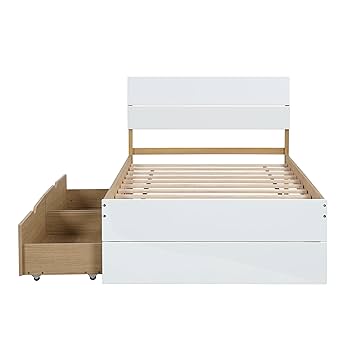 むー　2個セット　18000円 Amazon.com: Stylish Twin Size Platform Bed Frame with 2