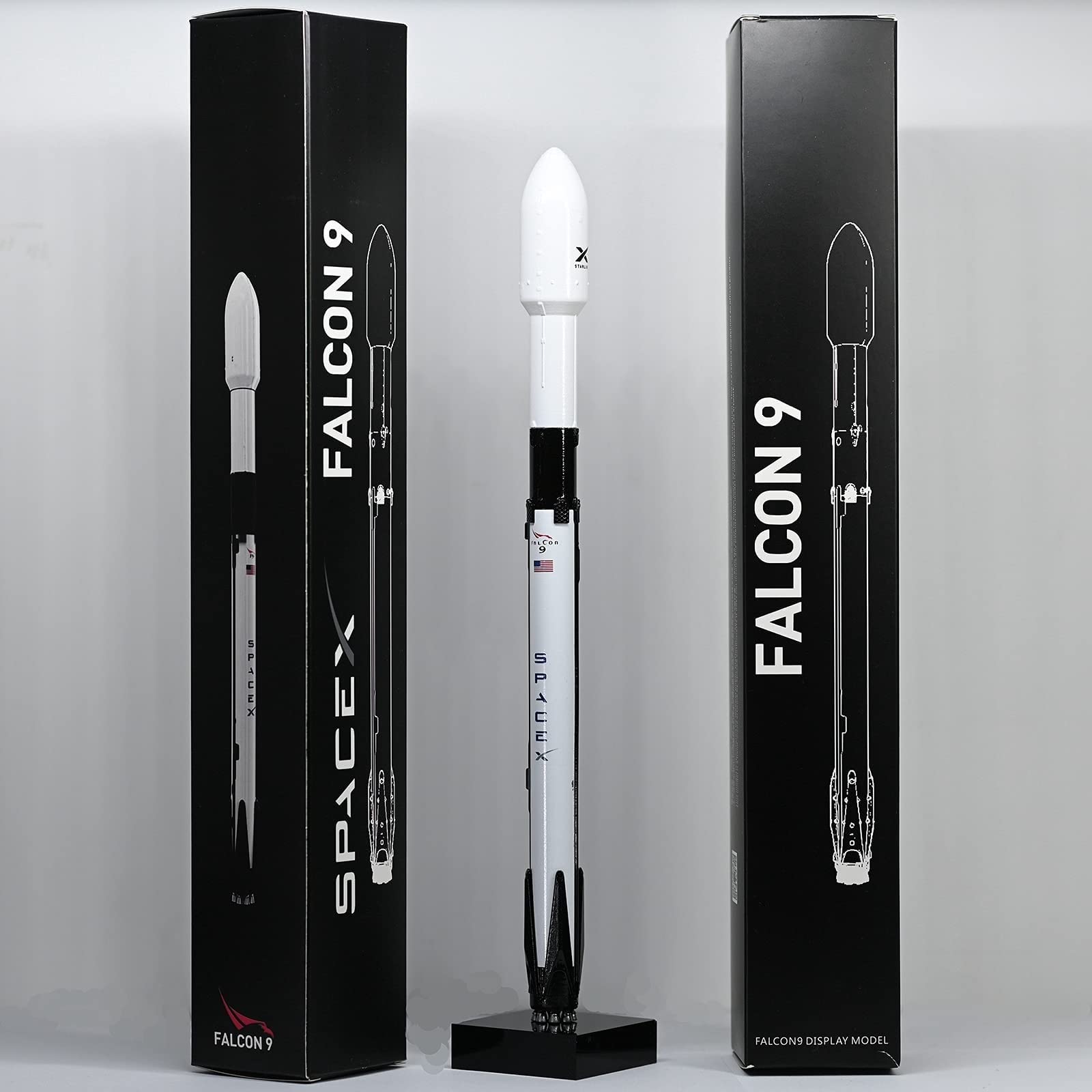 Modello di Razzo Falcon 9 1:233 3Pcs Modello di Razzo Spaziale Appassionati di Spazio Decorazioni da Collezione per Decorazioni da Ufficio