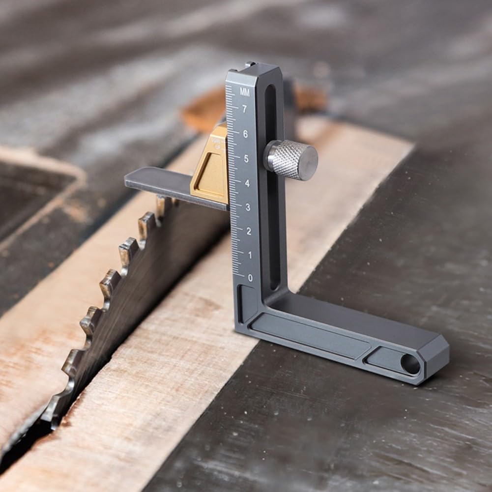 Strumento di misurazione dell'altezza professionale in lega di alluminio per la lavorazione del legno, righello regolabile di precisione (pollici), ideale per falegnameria e progetti fai da te