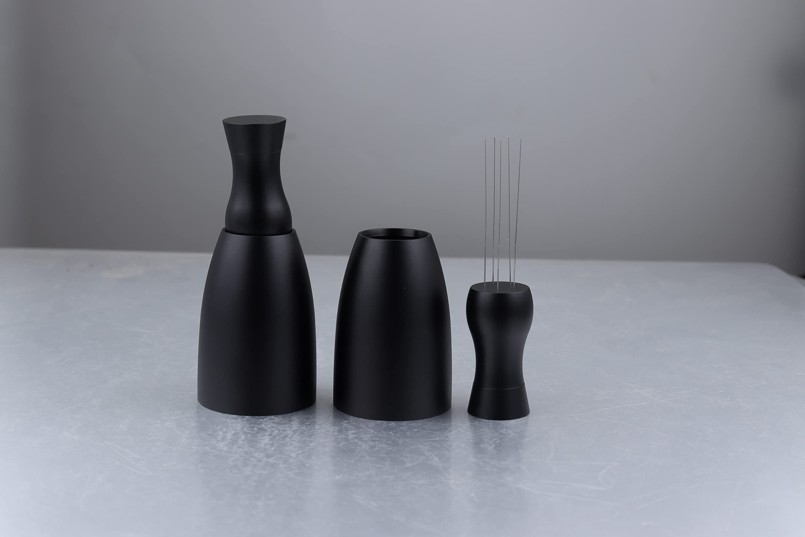 Detroit Packing Co.WDT Tool and Self-Aligning Stand, Espresso Distribution Tool with 0.4mm Needles, Anodized Aluminum Handle | Black