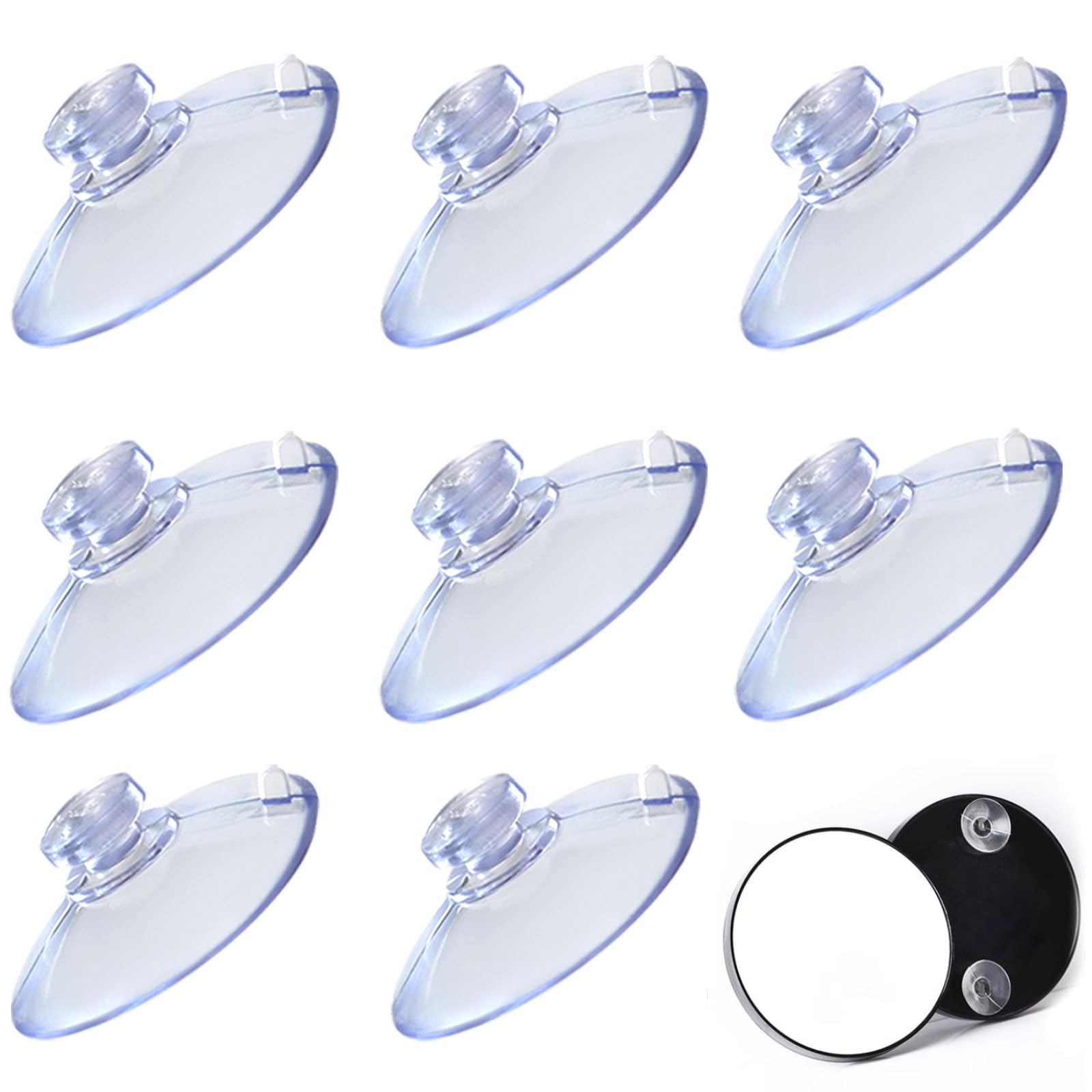8 Pack Magnifying Mirror Suction Cups - Strong Replacement Suction Cups for Makeup Mirror, Secure Grip for Glass, Tile, and Smooth Surfaces, Sturdy Clear PVC Design-image-6
