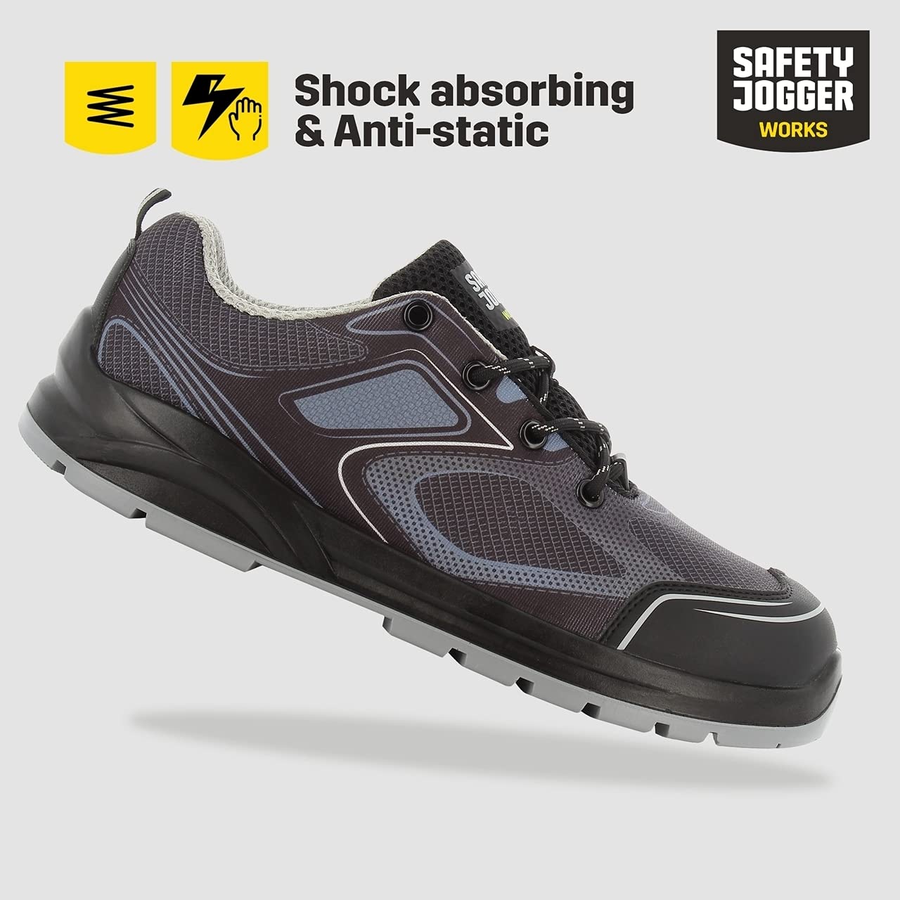 SAFETY JOGGER Chaussures de Sécurité à Embout en Acier - Basket de Travail S1P Confortables pour Hommes et Femmes, Cador, antidérapantes et Absorbant Les Chocs, idéales pour la logistique