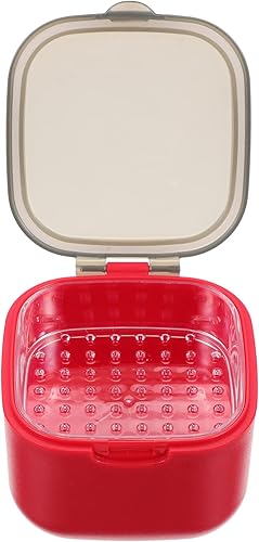 EXCEART Caja de baño de dentadura postiza con colador, caja de almacenamiento de dentadura dental, caja de retención de dientes, protector bucal,