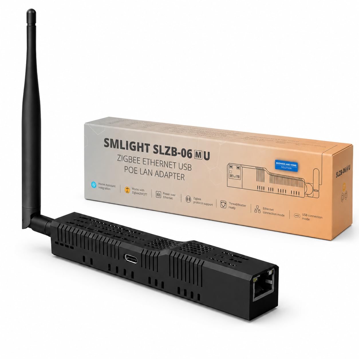 SLZB-06MU Zigbee 3.0 / Thread Netzwerkadapter mit PoE, Ethernet, USB-C und WLAN – EFR32MG21 Koordinator für Home Assistant, Zigbee2MQTT und ZHA