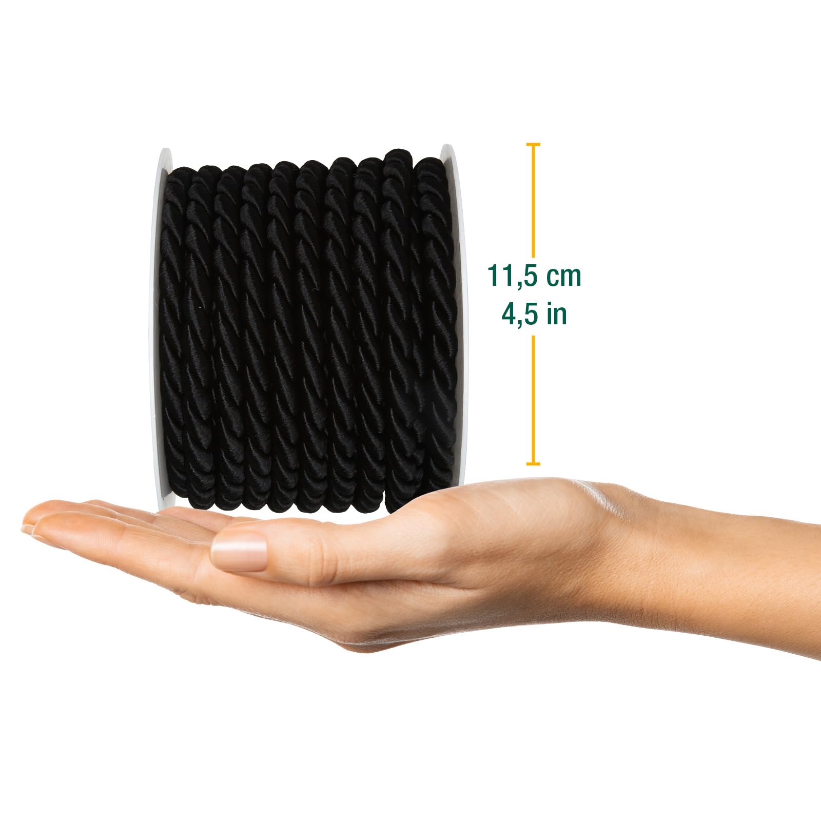 Halbach Seidenbänder Premium Kordel (schwarz) – Bild 2