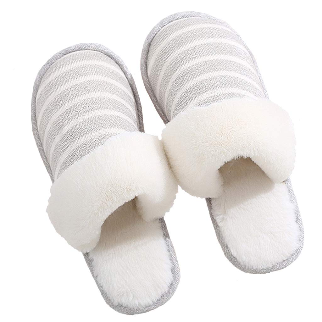Missby Womens Sports Plush Slipperss Winter Warm Non Slip House Shoes (Gray, numeric_8) (B09LRCT7GV) Amazon Price History, Amazon Price Tracker