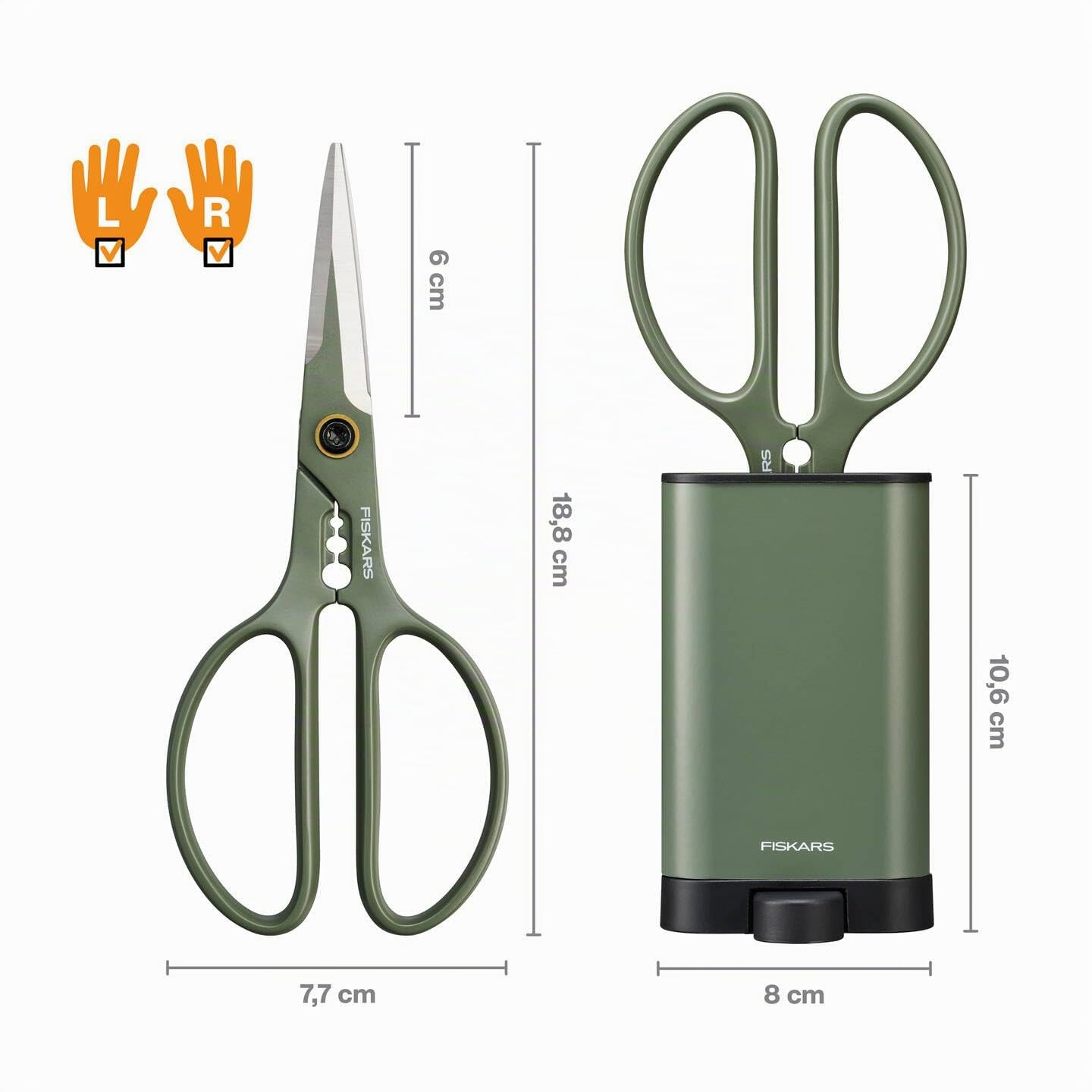 Fiskars Pflanzenschere mit Halter, Urban Plant Care