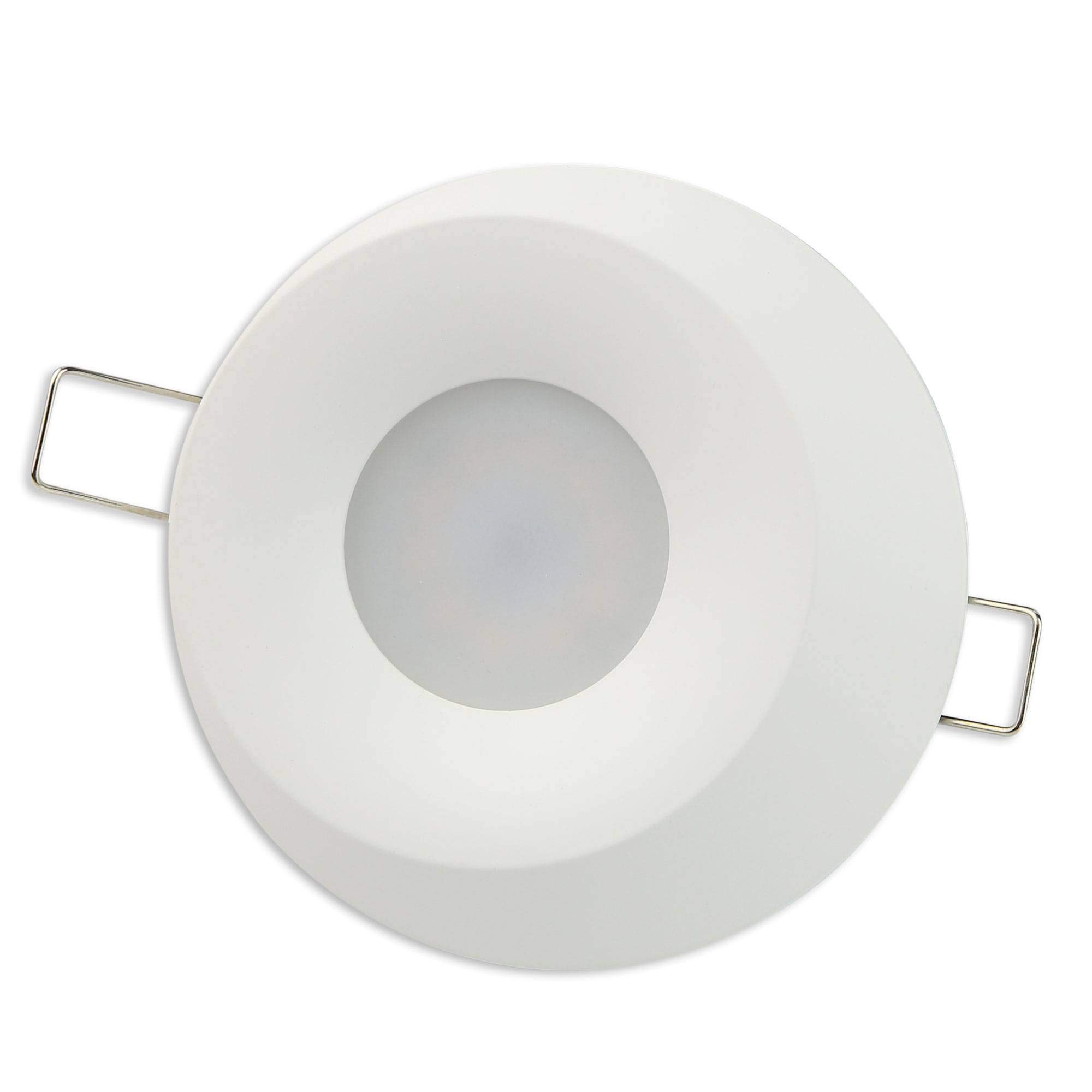 Juego de 6 focos LED empotrables, color blanco, redondo, 3 W, blanco cálido, 230 V, intensidad regulable y superplana, empotrable en óptica 3D, 70 mm, orificio perforado de 70 mm