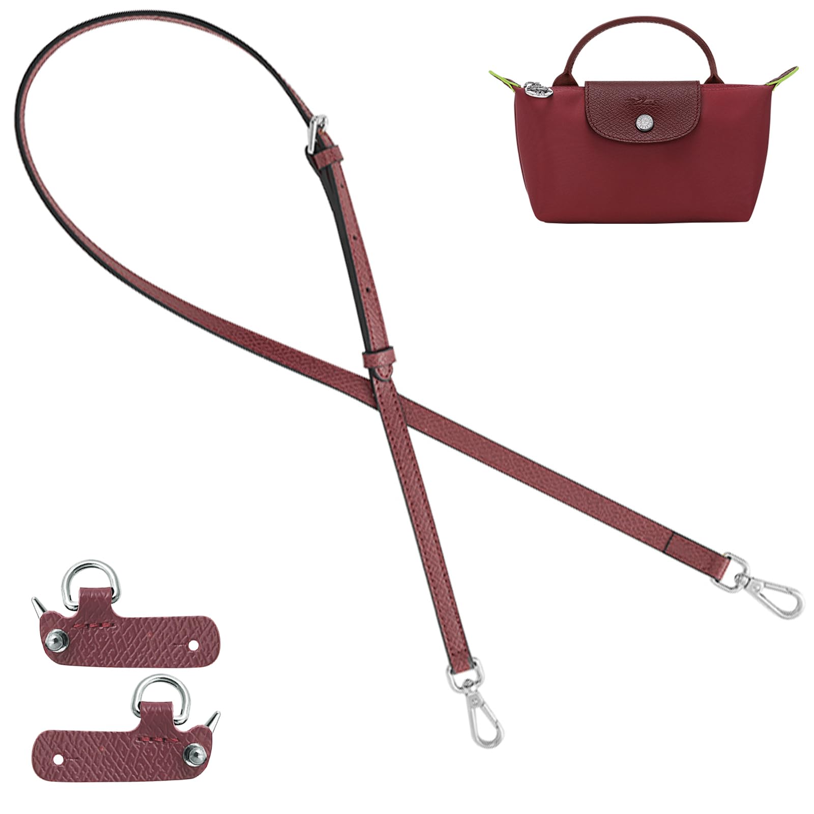 jiesinlov Rindsleder Taschen Riemen Umrüstsatz Ersatz verstellbaren Crossbody Schultergurt für Le Pliage XS Mini Pouch