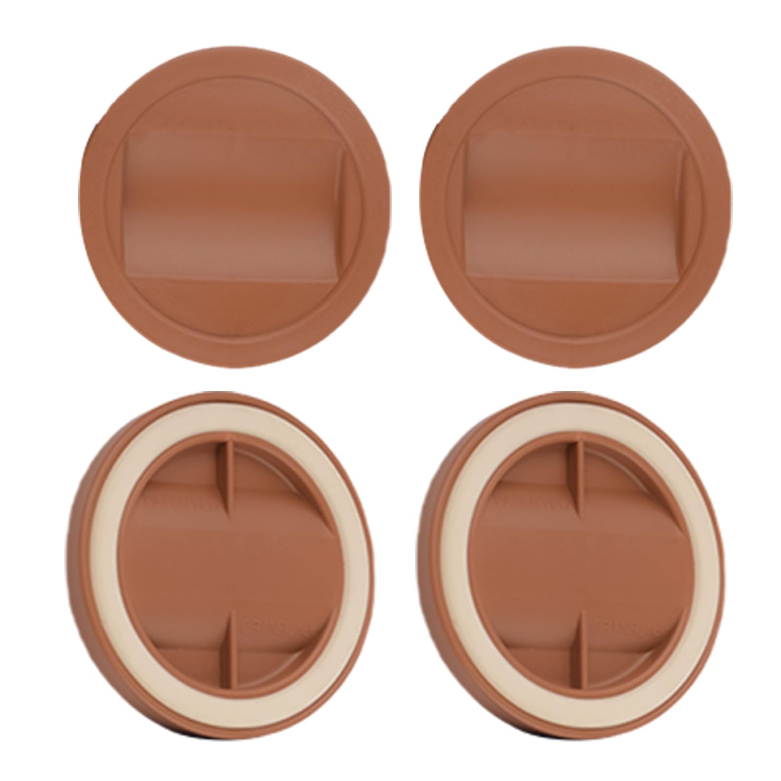 Fentency Brown 4Pcs Nonslip Furniture Chair Wheel Stoppers Rubber Bed Frame Stopper Caster Cups For Furniture, Sofa, Bed, Chairs Rubber Frame Stopper Caster Cups