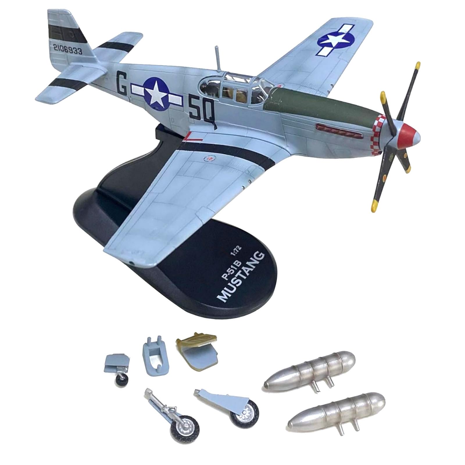 DBEIXIWEI 1/72 WWII USAAF P-51B Mustang Fighter Model Alloy High-Simulated Airplane Aviation Miniature Souvenir Static Display
