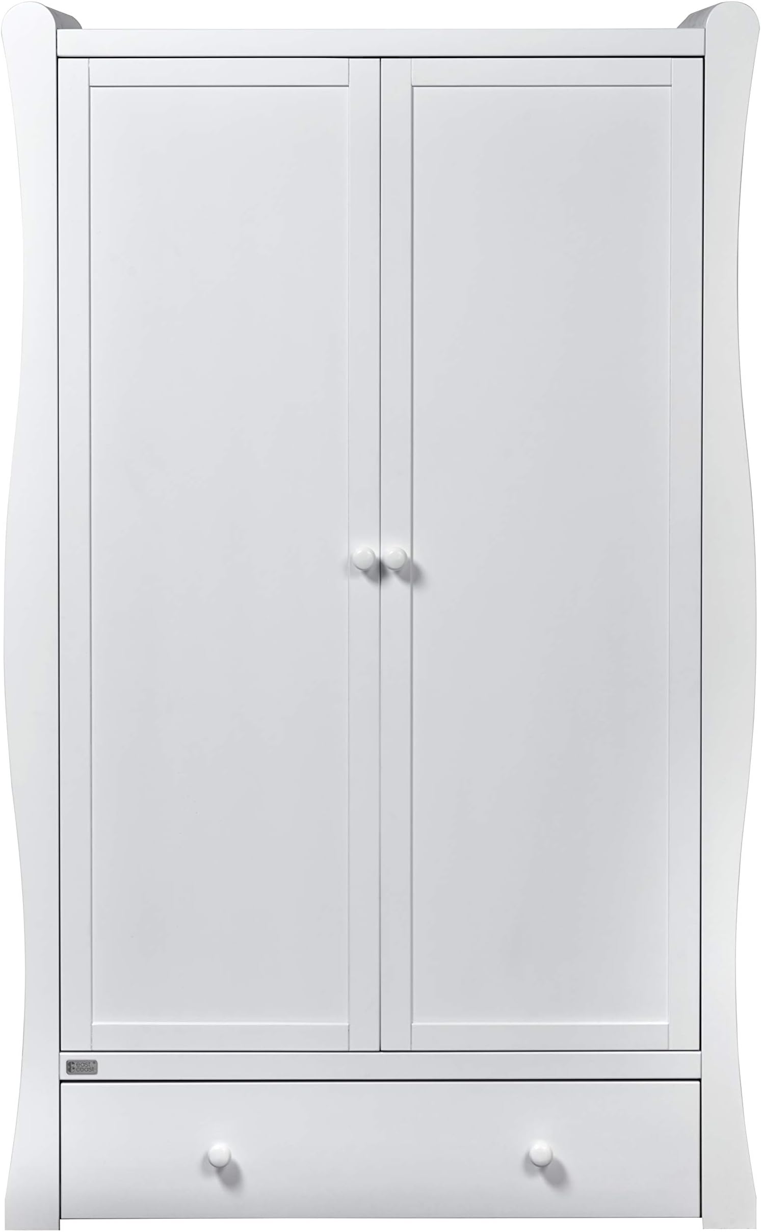 East Coast Nebraska Sleigh Wardrobe, White