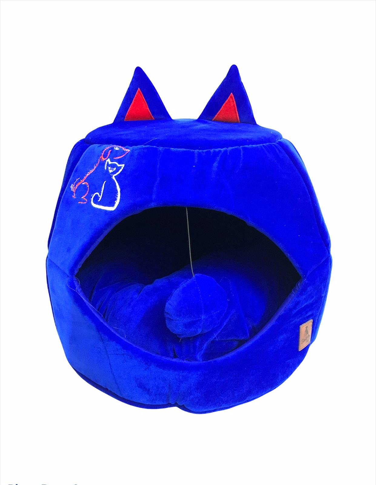 DOGTOWN Premium Valvet Soft & Light Weight Cat House for Kittens, Puppies and Baby Pets House Comfort Zone with Ball Toys & Removable Cushion (Dark Blue) (B09G3XZ5VH) Amazon Price History, Amazon Price Tracker
