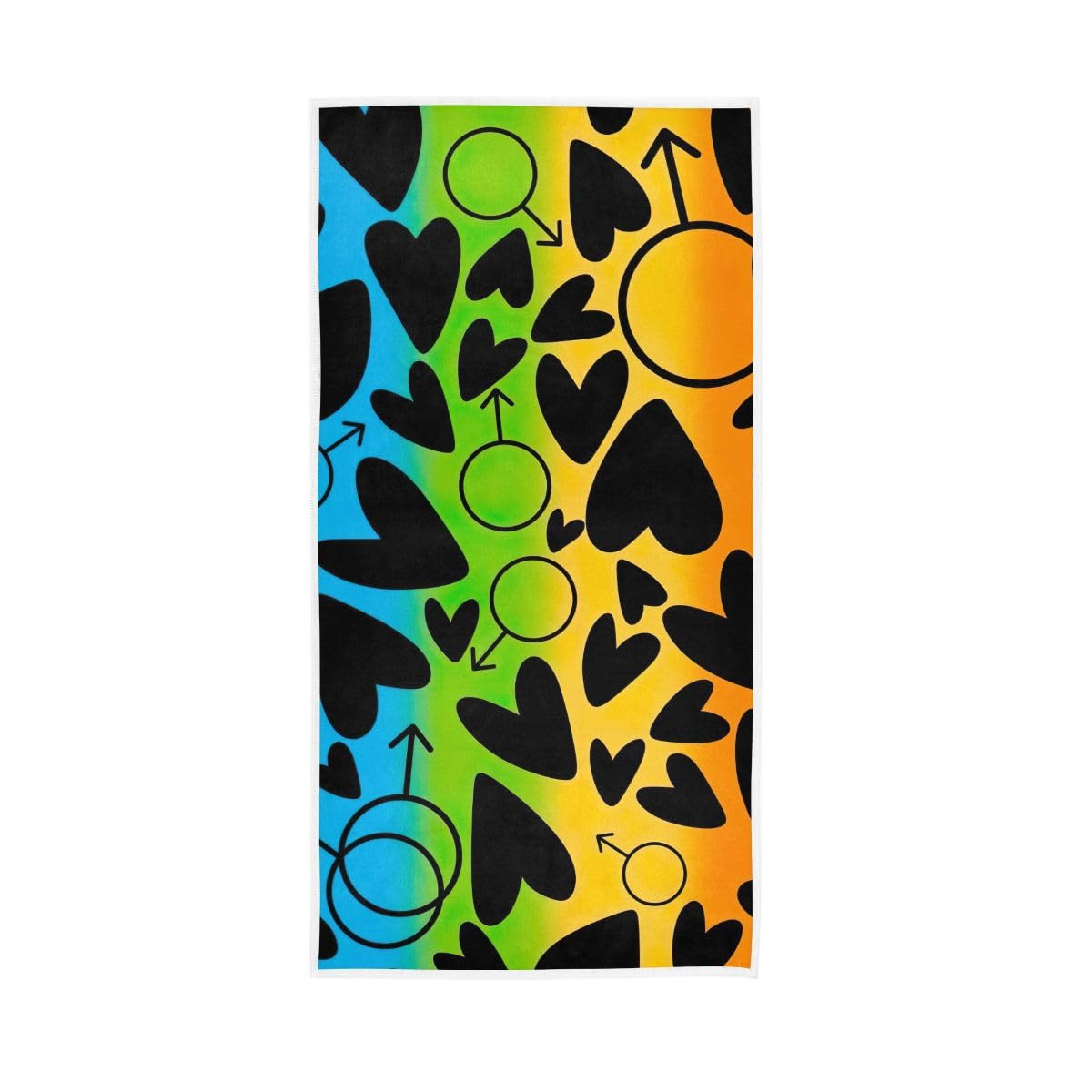 HUYGD LGBT Rainbow Love Decorative Hand Towels for Bathroom, Hand Towels for Bathroom, Travel, Camp, Hotel, Spa 15 x 30 Inches