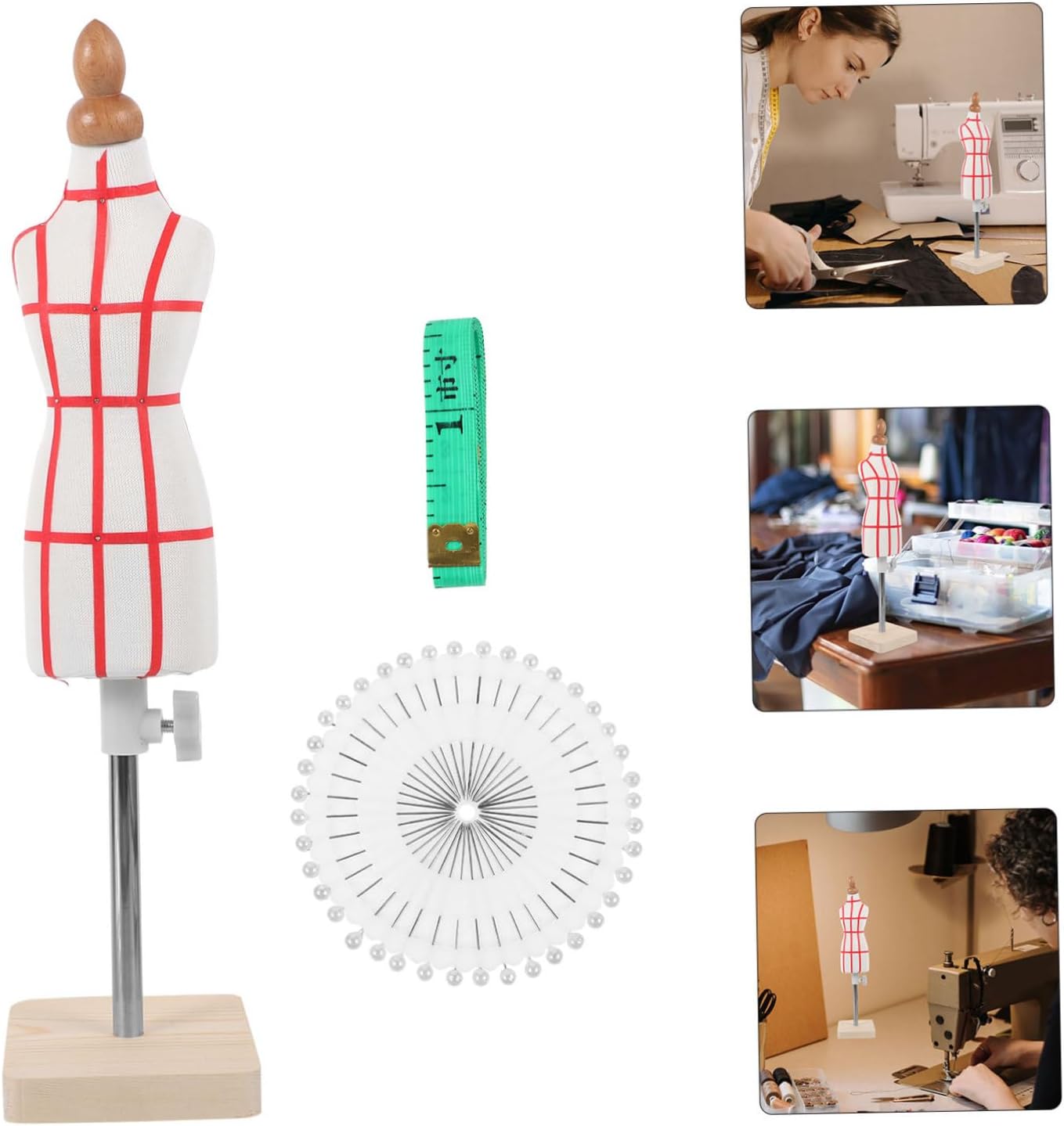 Mini Mannequin Sewing Doll Dress Form with Sturdy Base Portable Tailor Display Stand for Dressmakers and Students Cotton Cloth Material for Upright Clothes Presentation