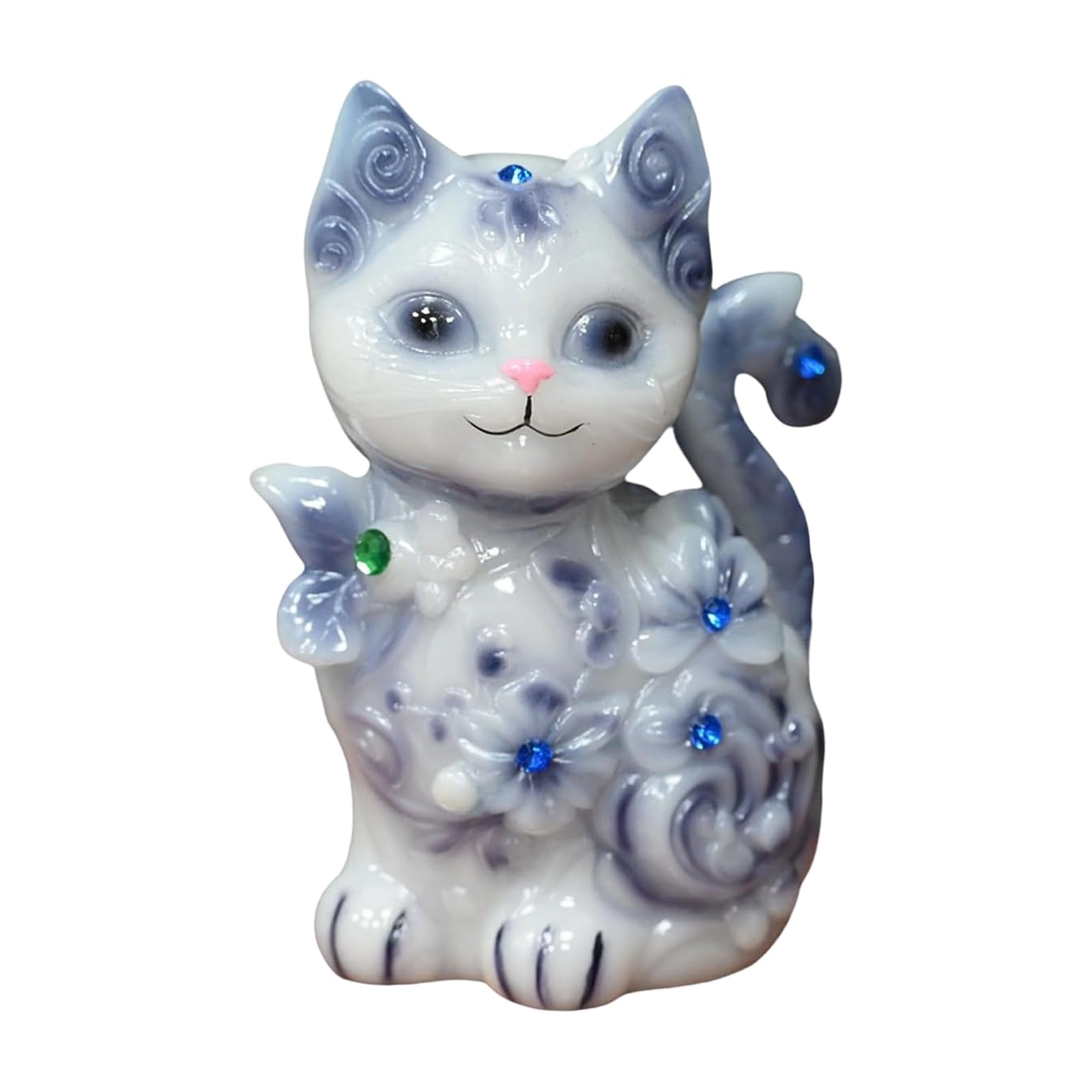 Tsophreniq Kitten Dog Figure Resin Lamp with LED Decorative Table Lamps Ornament for Bedroom Living Room Bedsides Decorative Table Lamps Ornament