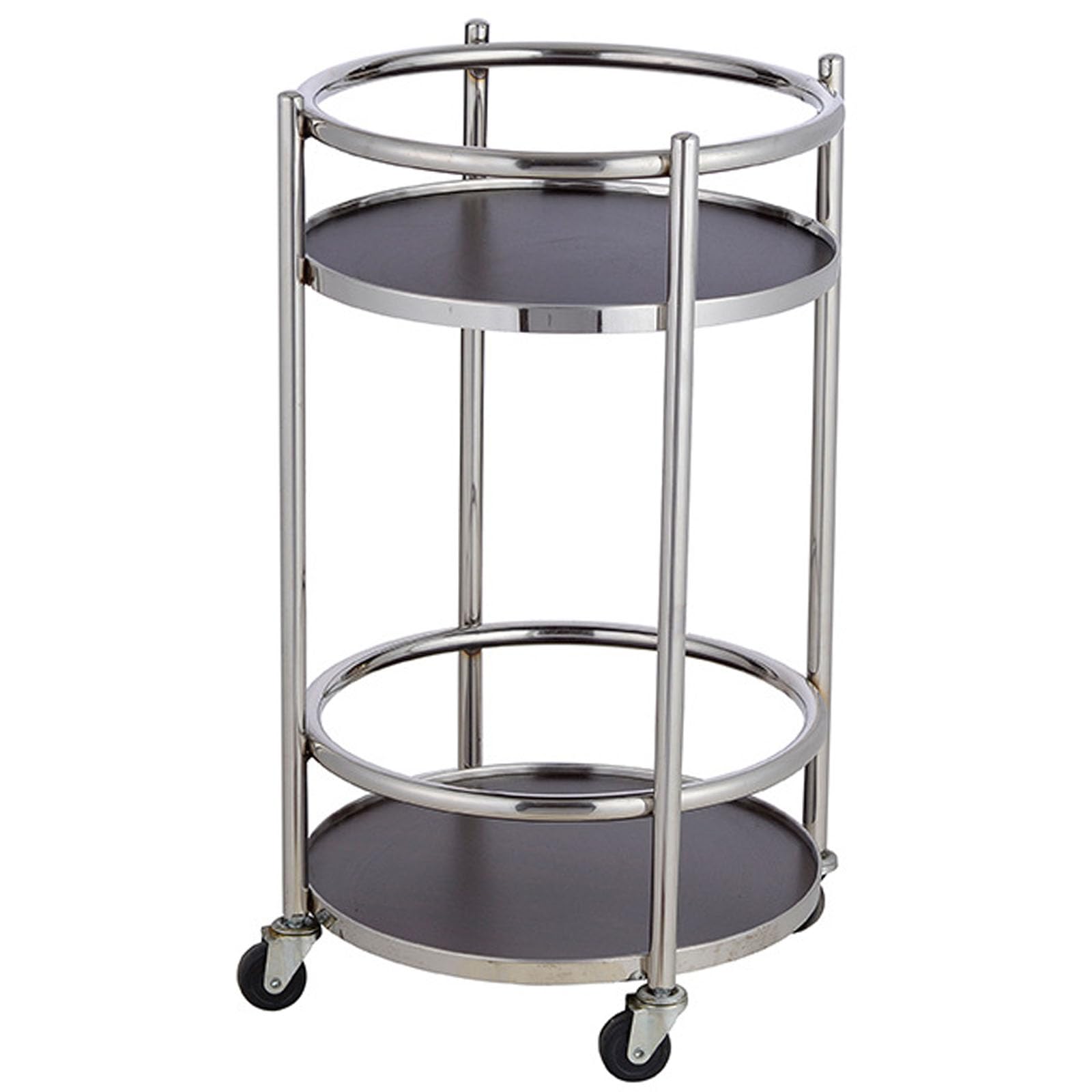 asdchZen Kitchen Cart Service Trolley - Large Bar Serving Trolleys, Stainless Steel Foldable Storage Rack With Wheels For Bars And Restaurants, Hotels