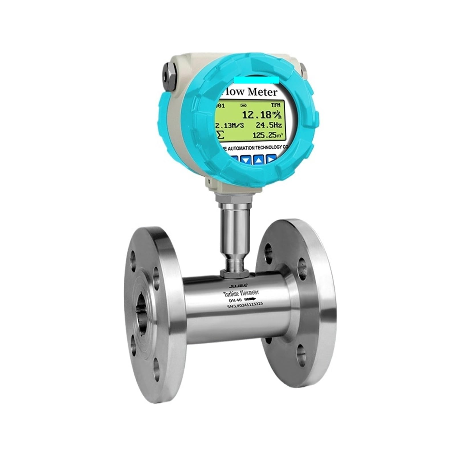 Caudalímetro de turbina for agua líquida, 4-20 mA, RS485, 24 V CC, sensor de flujo electromagnético con pantalla LCD Garantizar la estabilidad(DN65-4-20mA-SS304)