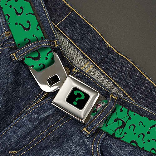 Buckle-Down Seatbelt Belt - Question Mark Scattered3 Dark Green/Black - 1.0" Wide - 20-36 Inches in Length2