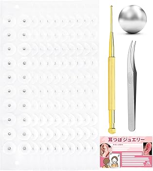 Amazon | ASGEM 耳つぼジュエリー 200粒 【シルバー】 耳 Amazon | ASGEM 耳つぼジュエリー 200粒 【シルバー】 耳