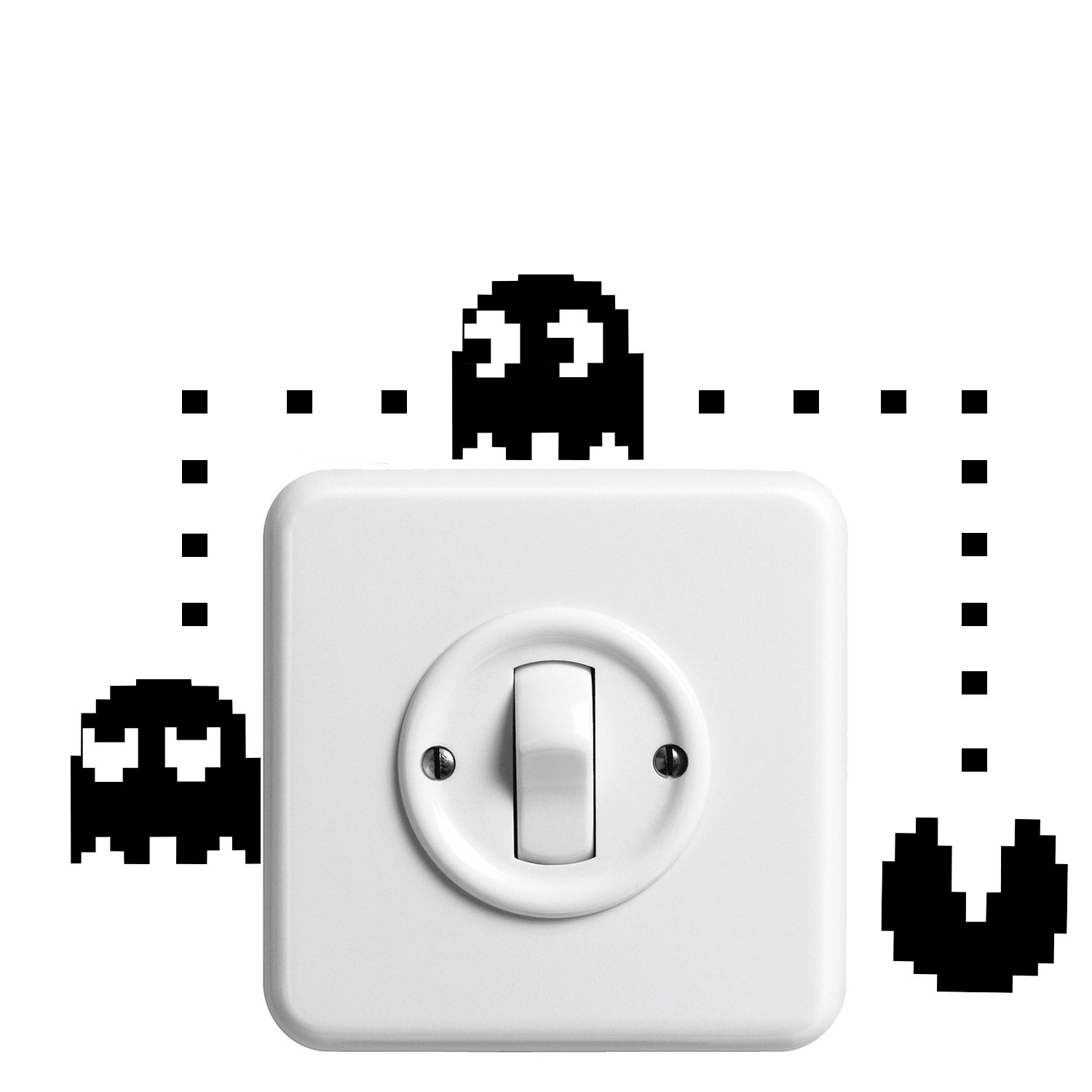 Autocollant mural Pacman vinyle petit format pour décoration voiture et miroir