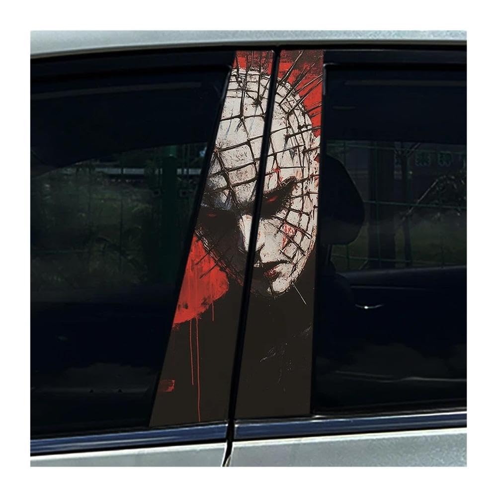 Body Parts 2pcs Car B Pillar Sticker Hellraiser Halloween Decoration Center Column Waterproof Decals(D)