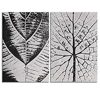 2 Panel Canvas Wall Art Black and White Flowers Canvas Prints Home Artwork Decoration for Living Room,Bedroom - 16