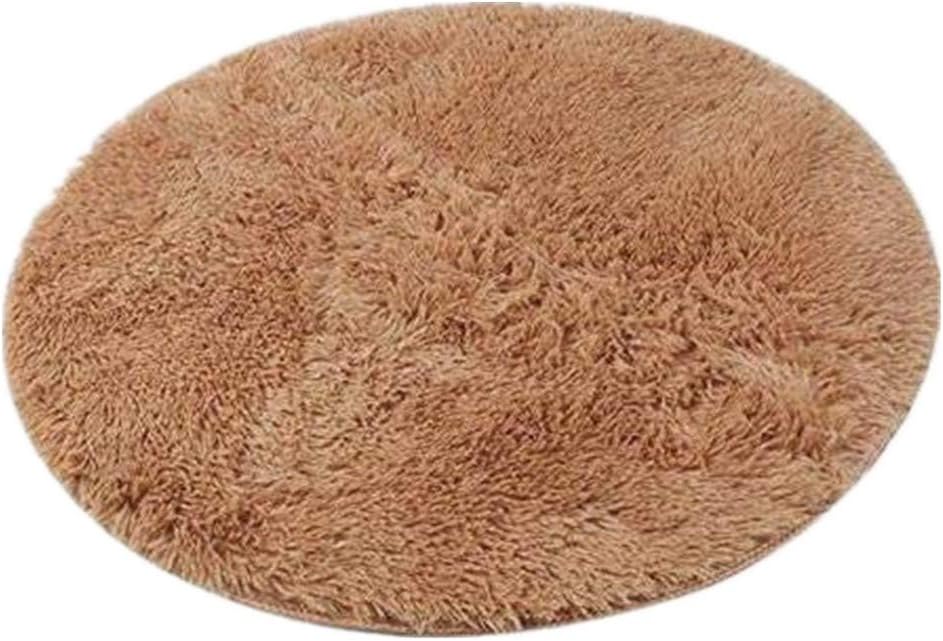 AM ANNA Round Area Rugs Super Soft Living Room Bedroom Home Shag Carpet (Khaki) 2582