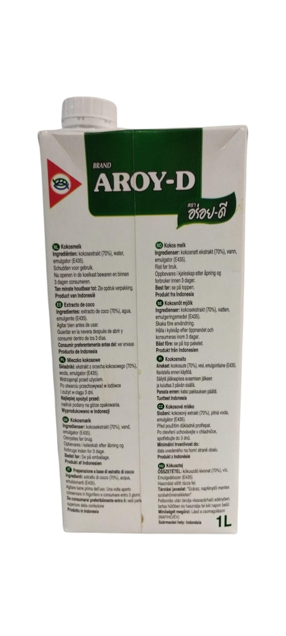 LECHE DE COCO - AROY-D - COCONUT MILK - 1 LITRO